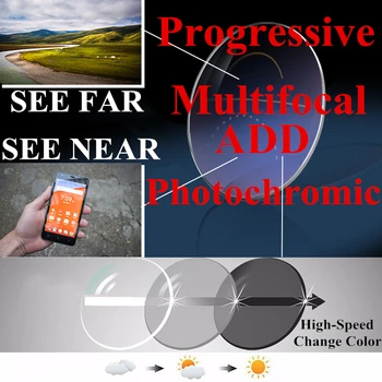 1.56 1.61 Fotochromowe Progressive Multifocal obiektywy Okulary do czytania Soczewki do Dalekich i Bliskich Kolorowych Soczewek do oczu