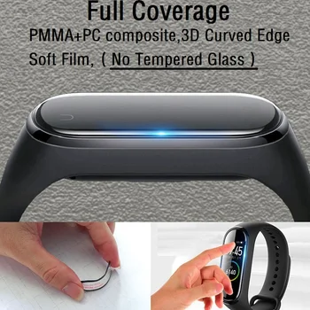100PCS 3D Edge Soft Screen Protector dla zegarków Xiaomi Mi Band 6 Miband 5 4 Full Cover Folia Ochronna (Nie szkło Hartowane)