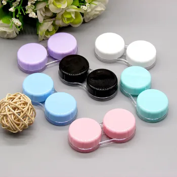 1SZT Candy Color Contact Lenses Box Case Women Men Small Mini Portable Contact Lens Case for Travel Kit Holder Container
