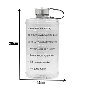 2,2 L o dużej pojemności fitness sportowa butelka Butelka wody ze znacznikiem czasu Bisfenol-za darmo, bez chemicznego zapachu zamknięte wielokrotnego użytku