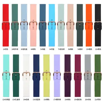 20 mm kolor klamry pasek silikonowy dla Xiaomi Huami Amazfit Bip dla Samsung Galaxy Watch Active 2 S2/3 41 Bransoletka