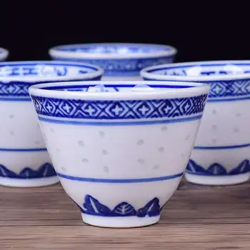 5 Szt./kpl. Styl chiński Kubek Ceramiczny Niebieski Biały Okrągły Kubek Kubek Porcelana Ceramika Kubek Kuchnia Naczynia artykuły Dla domu