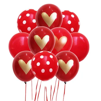 50 /100 szt. 12 cali Czerwone Serce Miłości lateksowe balony wesele spowiedź rocznica Ozdoby Balon Ślub prezent Hel Piłkę