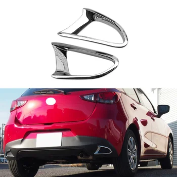 ABS Chromowany Tylny zderzak Światła Przeciwmgielne Ramka Lampy Pokrywa Wykończenie do Mazda 2 Demio DJ Hatchback-2019