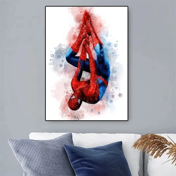 Akwarela Marvel Superhero Plakaty i Wydruki na Płótnie Obraz na Ścianie Obrazy dla Dzieci Dekoracji Sypialni