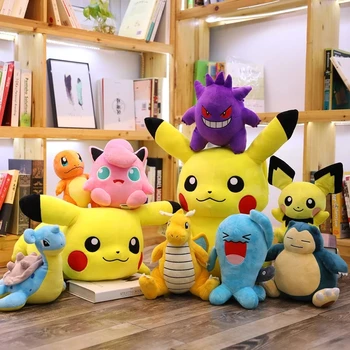 Anime Pokemon pluszowe lalki Pikachu miękkie zabawki dla dzieci Charmander Squirtle Bulbasaur Jigglypuff Eevee Snorlax Lapras prezent