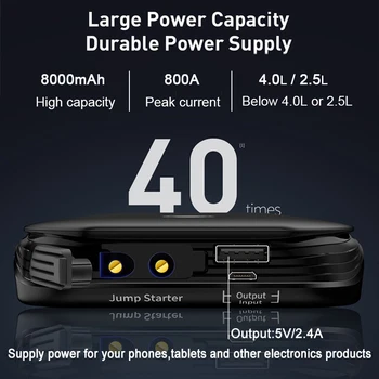Baseus Car Jump Starter Starting Device Battery Power Bank 800A Jumpstarter Auto Buster Emergency Booster Car Charger Jump Start