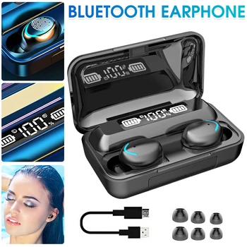 Bezprzewodowe słuchawki Nadają się do Bluetooth5.1 Zestaw Binaural Słuchawki HD Sound Stereo Touch Sports Czarny do telefonu Tabletu z systemem Android z systemem iOS
