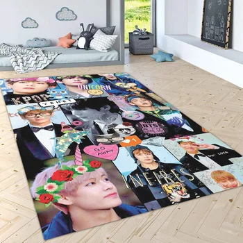 BTS Group Carpet Child Room Anti-Slip Floor Young and Children ' s Room Carpet BTS Army Products K-pop Korea