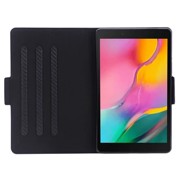 Carbon Fiber Wzór PU Book Flip Cover Case for Samsung Galaxy Tab A 8.0 SM-T290 T295 T297 T290 2019 Tablet Adjustable