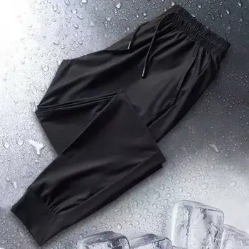Casual Spodnie Letnie Cienkie szybkoschnące Kuse Spodnie Man Cool Down Icy Ice Silk Pants Plus Size Spodnie Temat