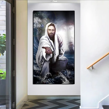 Charakter Klasyczny Płótnie Malarstwo Chrześcijańska Figura Jezusa Plakaty i Reprodukcje Ścienne Artystyczne Obrazy do Salonu Dekoracji Domu