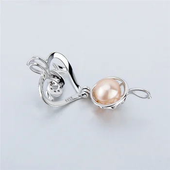 CLUCI Silver 925 Heart Shaped Pearl Pendant Locket for Women Naszyjnik Making 925 Sterling Silver Pendant Mother ' s Gift SC349SB