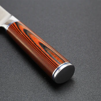 Damascus 8 Calowy Damascus Stalowy Nóż Che Japoński VG10 Core Blade Razor Ultra Ostry Nóż Kuchenny, G10 Drewniany Uchwyt Pro Chef Knife