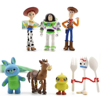 Disney 7-10szt Toy Story 4 Figurki Zabawki Woody Jesse Buzz Astral Форки Świnia, Niedźwiedź Postać Model Lalka Figurka prezenty dla Dzieci