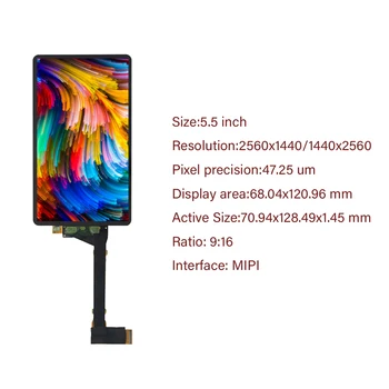 Dla ANYCUBIC Photon LCD Drukarki 3D LCD Ekran Ze Szkłem 5,5 cala LS055R1SX03 2K Светоотверждаемый Ekran Bez Podświetlenia
