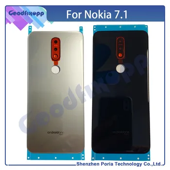 Dla Nokia 7.1 Pokrywa Komory Baterii Pokrywa Tylna Klapy Tylnej Obudowy Telefonu Pokrywa Tylna + Obiektyw Aparatu