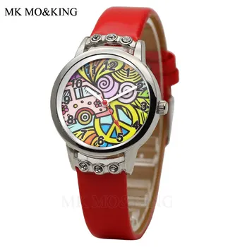 Ekskluzywna marka dla Dzieci Chłopcy Dziewczęta Dzieci Graffiti Edukacja Deskorolka Sport Kreskówka Wzory Zegarek Kwarcowy Zegarek Prezenty