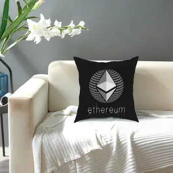 Ethereum Cryptocoin Logo Blockchain Poszewki Pokój Kryptowaluta Bitcoin Poszewka Dekoracje do domu Poszewka 45*45cm