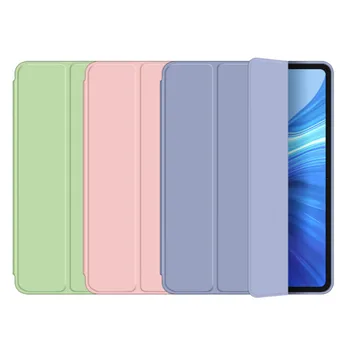 Etui do tabletu Huawei Matepad 10 4 10,4 cala BAH3-W09 AL00 Solid Color Tri-fold Miękka Silikonowa Tylna Pokrywa tabletu Honor Pad V6