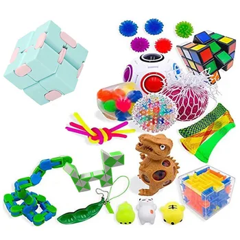 Fidget Sensory Toy Anti-stress Anxiety Relief Autism Dino Toys Pack Push Bubble Figet Toys Dzieci Dorośli Dekompresja Prezent