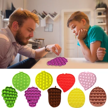 Fruit Shape Push Bubble Sensory Toys Kids Adult Autism Anti-stress Toys Puzzle Game Stress Reliever Squeeze Vent Toy
