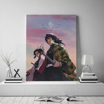 Giyu Tomioka Shinobu Kocho Kimetsu no Yaiba Anime Decoration Prints Home Decor Canvas Dorm Bedroom Wall Painting Art Plakat