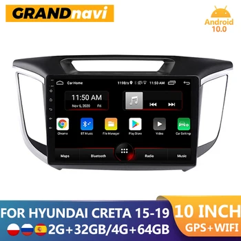 GRANDnavi Android Dla Hyundai Creta ix25 015 - 2019 Radio Samochodowe 2din Samochodowy Multimedialny Odtwarzacz wideo Nawigacja 2 Din GPS 2din