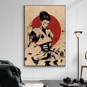 Hisoka Anime Poster Art Canvas Painting Prints Wall HD Wall Art Pictures Home Decor