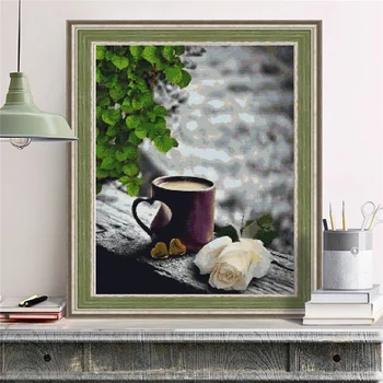 HUACAN DIY Diamond Painting Coffee Mosaic Diamond Cup Rhinestone Of Picture Cross Stitch Full Square Home Decoration