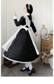 Kobiety Pokojówka Strój Anime Długa Sukienka Francuski Sąd Pokojówka Sukienka Lolita Strój Cosplay Kostium