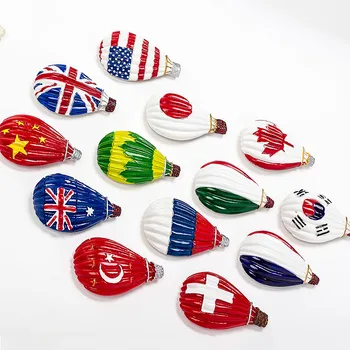 Kraj Lodówka Naklejki Świata Flaga Balon Chiny Francja USA Japonia Piłka Żywicy Pamiątka Twórczy Magnes Refrigeran