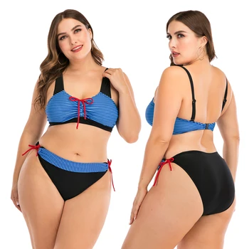 L-4XL Sexy Two Piece Bikini Set Swimsuit Plus Size Swimsuits Oversize stroje Kąpielowe stroje Kąpielowe Plus Rozmiar Kostiumu kąpielowego Dla kobiet
