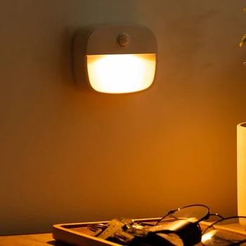 LED Motion Sensor Light Battery Wireless Wall Decorative Lamp LED Night Light Korytarz Szafa Szafa Schody Oświetlenie Przejścia