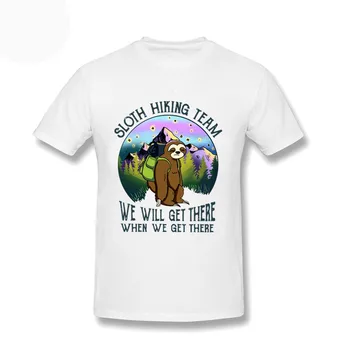 Letnie Koszulki Leniwa Turystyczne Zespół Dotrzemy Tam, Gdy Otrzymamy Druk T-Shirt Plus Rozmiar Dla Dorosłych/Dzieci Krótki Szybkoschnący