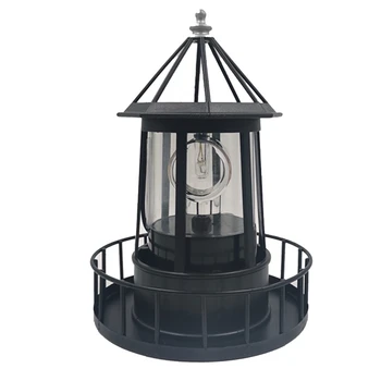 Lighthouse Solar LED Light Garden Outdoor Rotating Beam Sensor Beacon Lampa do zewnętrznego Wystroju domu