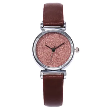 Luksusowe Czerwone Zegarek Dla Kobiet Kryształ Tarcza Skórzany Zegarek Dla Kobiet Studentów Montre Femme Zegar Relogio Feminino