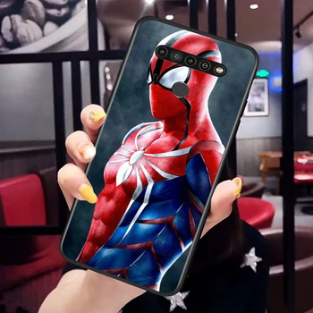 Marvel Spiderman Art LG G8 G8S G8X V30 V35 V40 V50 V60 ThinQ Q60 K40 K50 K51 K61 K71 K92 K62 Miękki Czarny Futerał do telefonu