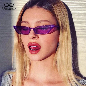 Mały Rozmiar Kocie Oko Okulary dla kobiet Plastikowa Ramka Kolorowe Oceaniczne Soczewki Damskie Dziewczyny Okulary Prezent UV400 2021 Modny