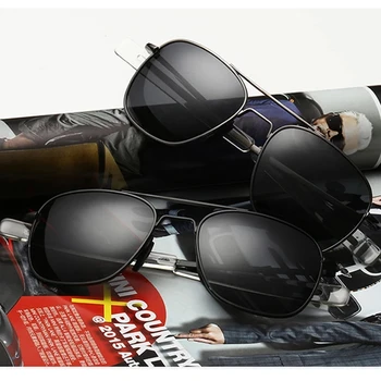 Modne Czarne Amerykańskie Wojskowe Wojskowe Spolaryzowane Пилотские okulary Męskie Markowe Amerykańskie Optyczne okulary Polaryzacyjne Oculos De Sol