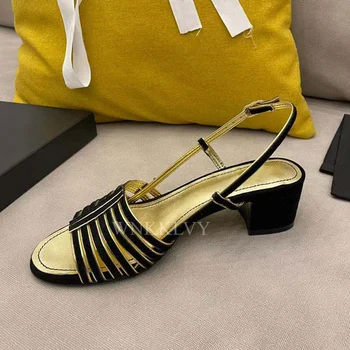 Nowa dostawa pikantne sandały na średnim obcasie z odkrytym czubkiem Letnie wąskim paśmie drogi startowe modelowe buty sandały z paskiem na kostce 2021 zapatos mujer