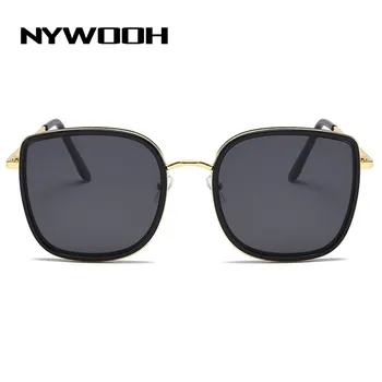 NYWOOH Marki Vintage okulary Kobiety Metal Kocie Oko Okulary Oversize okulary dla Pań Odcienie UV400 Okulary