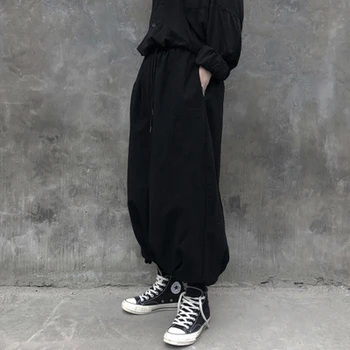 Oryginalny design Czarny i biały Yamamoto ciemne temat lniane spodnie spodnie casual spodnie dla mężczyzn i kobiet