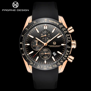 PAGRNE DESIGN top brand watch męskie luksusowe modne zegarki sportowe męskie historia zadanie domowe męskie zegarek kwarcowy gumowe zegarki Reloj Hombre