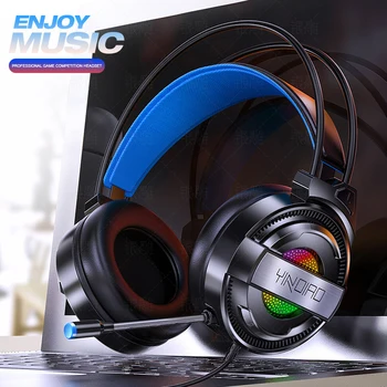 Przewodowe zestawy Słuchawkowe Komputerowe Słuchawki Fajne Kolorowe Słuchawki tłumiące hałas Port USB 3,5 mm Port Plac zestaw Słuchawkowy