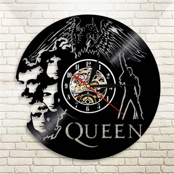 Queen Rock Band Wall Clock Music Theme Klasyczne Płyty Winylowe Zegar Nowoczesny Design zegar Ścienny Sztuka Dekoracji wnętrz Prezenty dla muzyków