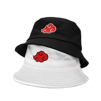 Red Cloud Logo Printed Summer Hat Women Men Panama Bucket Cap The Design Flat Visor Fisherman Hat Akatsuki Anime Sun Hat
