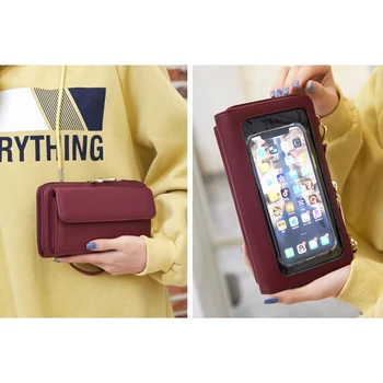 RFID Dotykowy Telefon Kieszeń Marki markowe torby damskie na ramię skóra syntetyczna Panie Małe Torby Na Ramię Damska klapa kopertówka Portfel