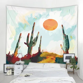 Roślina tropikalna kaktus gobelin ścienny Nordic home tkaniny wiszące obrazy tła ozdoba Богемные dekoracji ścian