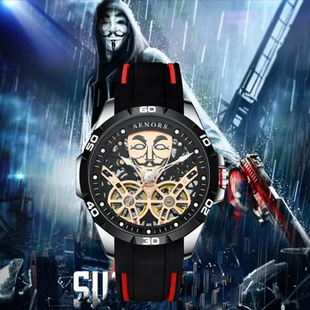 Senors 2021 new shuangtuofei hollow mechanical watch wodoodporne fajne zegarki męskie